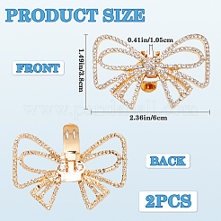 2 шт. украшения для обуви из сплава со стразами в виде банта FIND-CP0002-24B