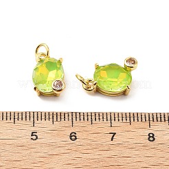 Овальные латунные микро проложить Цирконом подвески KK-L237-020G