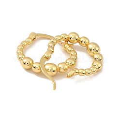 Овальные серьги-кольца для женщин с покрытием из латуни и бисером&nbsp;LS-EJEW-M209-05G