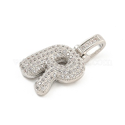 Messing micro pave klare zirkonia anhänger&nbsp;KK-B099-01P-R