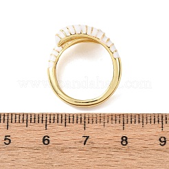 Offene Manschettenringe aus Messing und Emaille für Damen&nbsp;RJEW-A098-01G-03