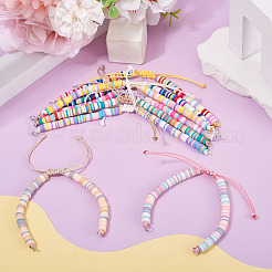 10 Stück handgefertigte Armbänder aus Polymerclay-Perlen&nbsp;AJEW-TAC00083