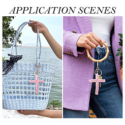 Брелки крестовые из хлопкового шнура&nbsp;AJEW-TAC0031-03A