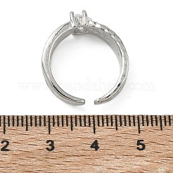 Messing Micro Pave Zirkonia Manschette offene Ringe&nbsp;RJEW-C163-09P