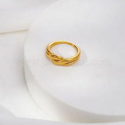 Anillos de dedo de acero inoxidable Wave 304 para mujer&nbsp;JT8172-2