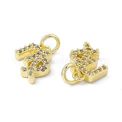 Настоящие 18к позолоченные латунные подвески с микропаве&nbsp;KK-E068-VB411-6