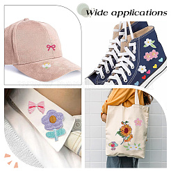 50 шт. 10 шт. самоклеящиеся нашивки на ткань с компьютерной вышивкой в виде цветка/банта/сердца DIY-AR0003-20