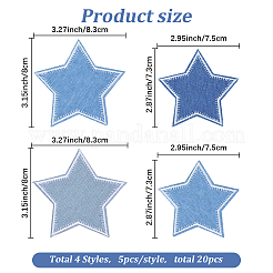 20 Stück 4 Stile Polyester-Stickgarn zum Aufbügeln/Aufnähen&nbsp;PATC-GF0001-74
