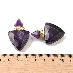 Кулоны для бутылочек с натуральным аметистом&nbsp;G-L623-10G-02