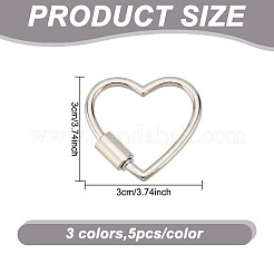 15 шт. 3-х цветные подвески-карабиновые замки из сплава FIND-AN0001-12