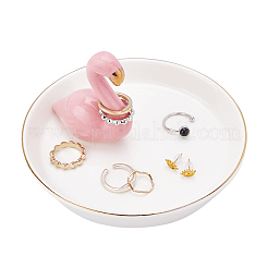 Flamingo-Ringhalter aus Porzellan&nbsp;DJEW-WH0011-26