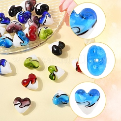 24шт 6 цвета бусины лэмпворк ручной работы LAMP-FS0001-35