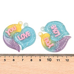 2 шт. полупрозрачные подвески из смолы с градиентным цветом&nbsp;RESI-XCP0002-41A