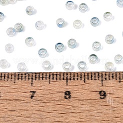 ピカソガラスシードビーズ  ロンデル  丸い穴  スチールブルー  2.5x1.5mm  穴：1.2~1.4mm  約30000個/ポンド&nbsp;SEED-Q041-02A