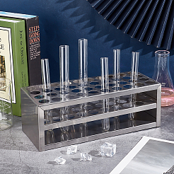 Стойки для пробирок из нержавеющей стали 201 с 40 отверстием&nbsp;AJEW-WH0042-165A