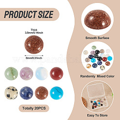 Кабошоны из натуральных и синтетических смешанных драгоценных камней&nbsp;G-TA0002-76C