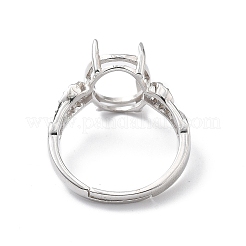 925 регулируемое кольцо из стерлингового серебра с родиевым покрытием и кубическим цирконием STER-C011-15P