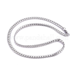 Herren-Halsketten aus Edelstahl 667 mit kubanischer Gliederkette&nbsp;NJEW-G340-13P-1