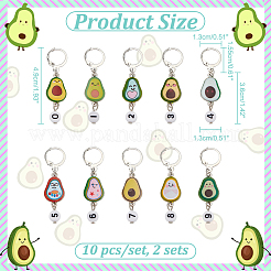 Подвесные маркеры петель с замком из сплава эмали и акрила HJEW-AB00114