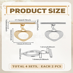 4 шт. 2-х цветные латунные застежки-тоглы&nbsp;KK-LP0004-28