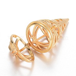 Полые латунные конусные подвески&nbsp;KK-E671-27G