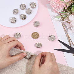 12 шт. пуговицы из сплава со стразами на ножке с 1 отверстиями&nbsp;ALRI-MA0001-01P