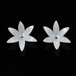 プラスチックビーズ  花  乳白色  14~15x16~17x5.5mm  穴：1mm&nbsp;KY-N015-53