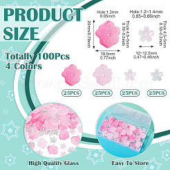 100шт 4 цвета прозрачные стеклянные бусины&nbsp;DGLA-TA0001-45