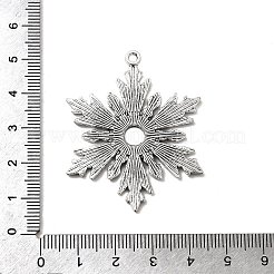 Снежинка тибетский стиль сплава подвеска кабошон с открытой спиной настройки TIBEP-S295-62AS-RS
