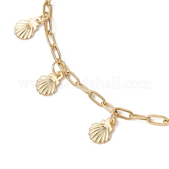 Браслеты-скрепки в форме ракушки из нержавеющей стали 304 с цепочкой AJEW-AN00751