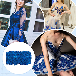 Отделка из сетчатого цветочного кружева цвета граната с пластиковыми перламутровыми бусинами OCOR-WH0082-356