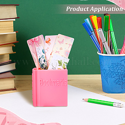 プラスチック製の本型のブックマークホルダー  ピンク  85x44x85mm  内径：69x35mm&nbsp;AJEW-WH0609-623A