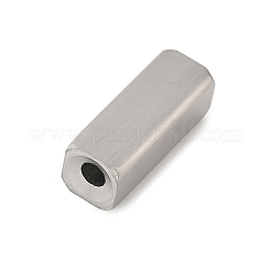 304ステンレスチューブビーズ  長方形  ステンレス鋼色  16x6x6mm  穴：2.5mm&nbsp;STAS-D139-01A-P