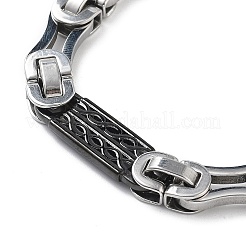 Комплект из ожерелья и браслетов из прямоугольной цепи из нержавеющей стали 201 с вакуумным покрытием PVD SJEW-G083-17EBP