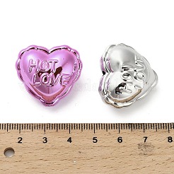 Акриловые бусины в форме сердца с уф-покрытием и надписью «горячая любовь» OACR-V005-03