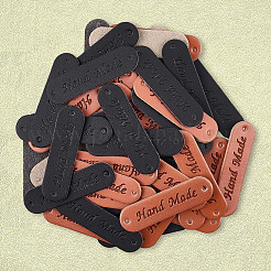 50 шт. 2-х цветные этикетки из искусственной кожи DIY-CL0002-08