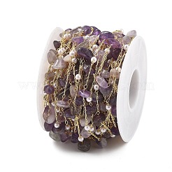 Цепи из натурального аметиста и стекла CHC-K014-12G-04