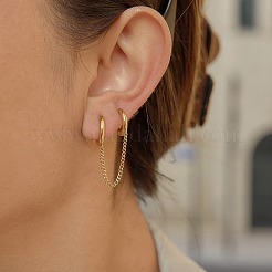 Orecchini a doppio cerchio in acciaio inossidabile 304 da donna&nbsp;XJ9052-1