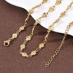 Ожерелья из цепочек с цветочным узором из нержавеющей стали 304 толщиной 5.5 мм&nbsp;NJEW-P346-01G