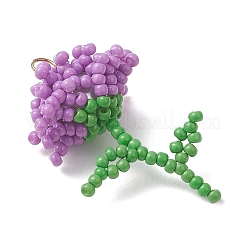 Подвески в виде цветов из стеклянного бисера&nbsp;PALLOY-MZ01224-01