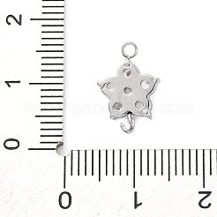 Breloques connecteurs en forme de fleur en acier inoxydable 304 micro pavé de zircones cubiques&nbsp;STAS-U042-01P-02