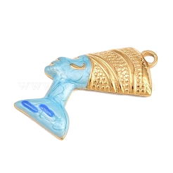 Pendentifs en acier inoxydable 304 émaillé bleu&nbsp;STAS-E524-10G