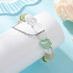 Pulseras elásticas con cuentas de piedras preciosas mixtas naturales para mujer&nbsp;BJEW-TA00739-04
