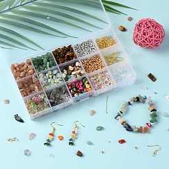 Kit de fabrication de bracelets de boucles d'oreilles en perles de pierres précieuses bricolage&nbsp;DIY-YW0006-22