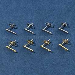 16 шт. 2 цвета 201 нержавеющая сталь фурнитура для сережек-гвоздиков с отверстием EJEW-FS0001-18