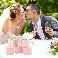 Квадратные подарочные коробки для хранения серег и ожерелья из крафт-бумаги CON-WH0095-90A-01