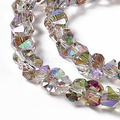 Прозрачные стеклянные бусины гальваническим пряди&nbsp;EGLA-L043-HP01