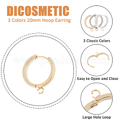 12 шт. 3 цвета 201 нержавеющая сталь серьги-кольца Huggie Hoop фурнитура&nbsp;FIND-DC0005-89