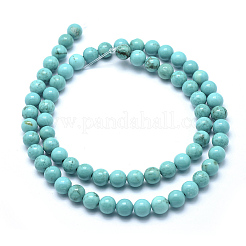 Бусины из натурального магнезита круглые нити TURQ-G148-03-6mm
