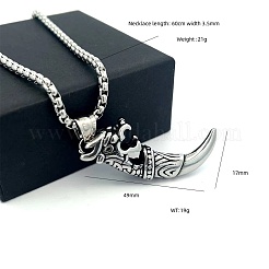 Винтажные подвески в форме волчьего зуба из нержавеющей стали 304 для мужчин.&nbsp;CG2118